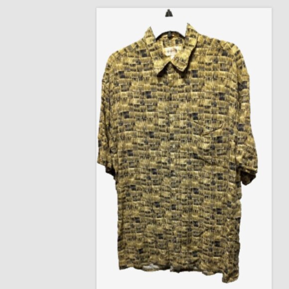 Campia Moda Men’s Hawaiian Shirt Size L Short Sleeve Button Front Collar EUC - Picture 12 of 15